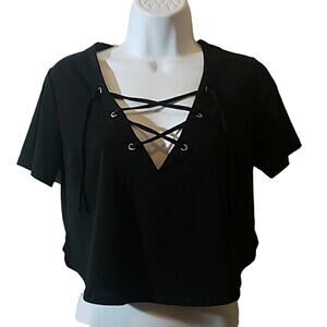 Express Sexy Lace Up Crop Top Women's Extra Small